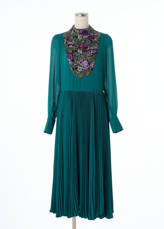 カラフルなプリーツワンピース カラーブロックプリーツワンピース | すべての商品 | ADELLY ONLINE SHOP