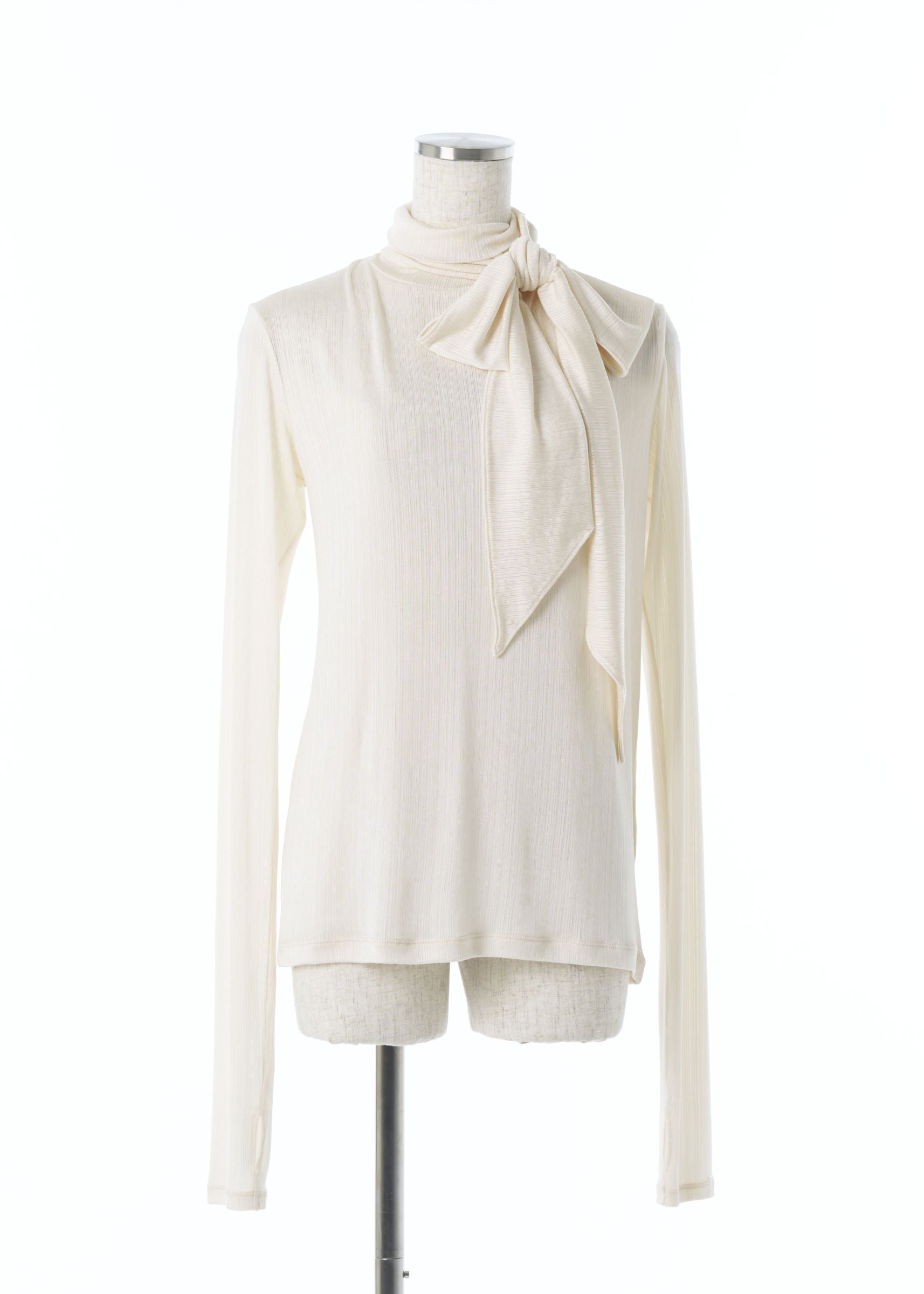 リボンタイカットソー