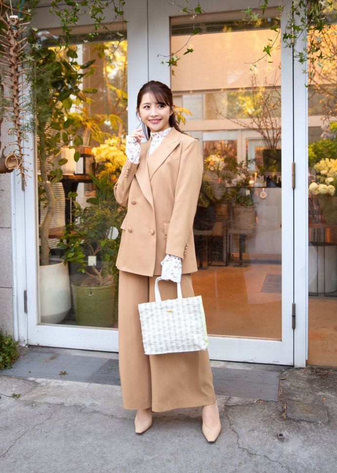 COLOR BLOCKING TWEED PETIT TOTE BAG