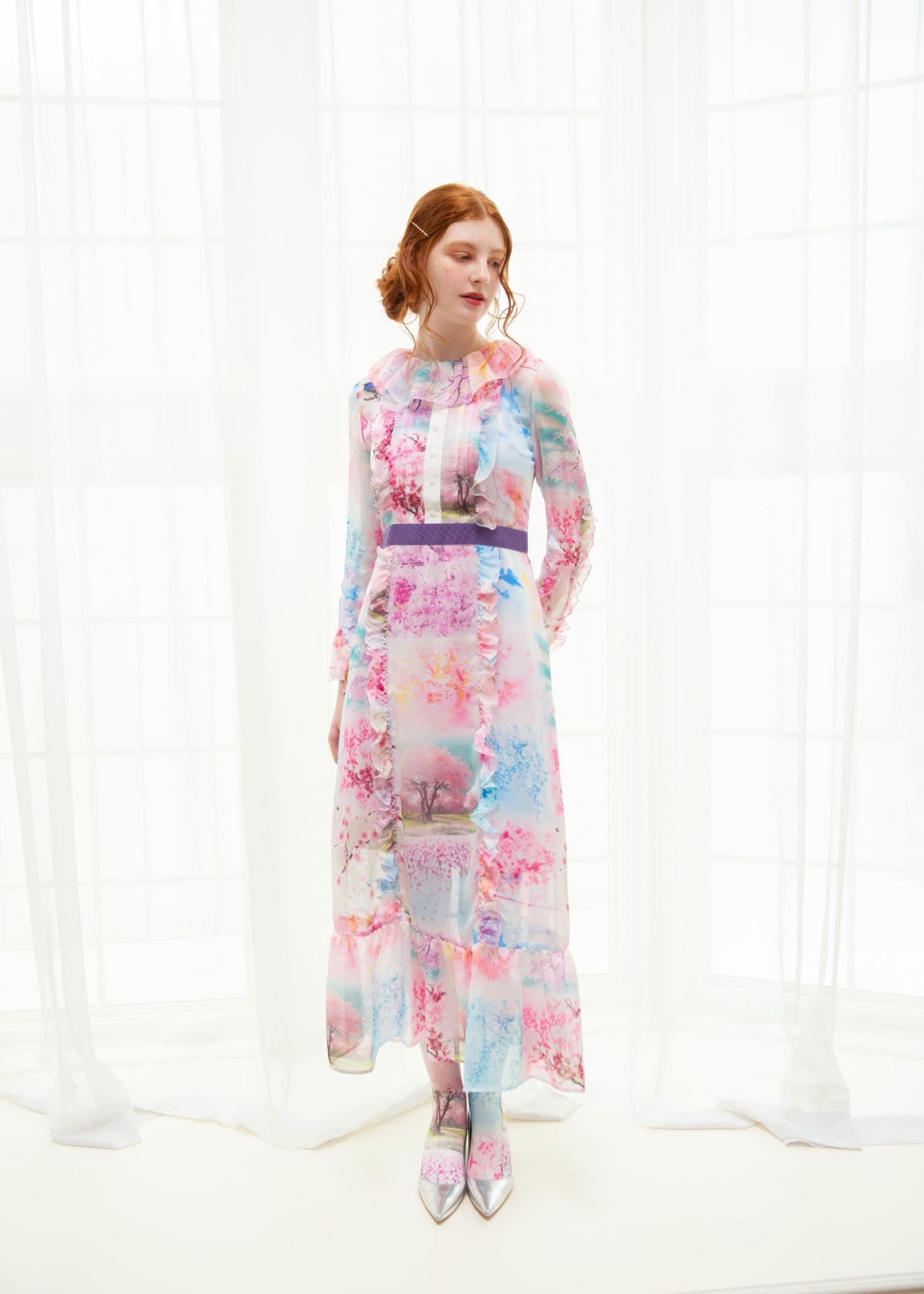 SAKURA CRAZY ラッフルシフォンワンピース | NEW | ADELLY
