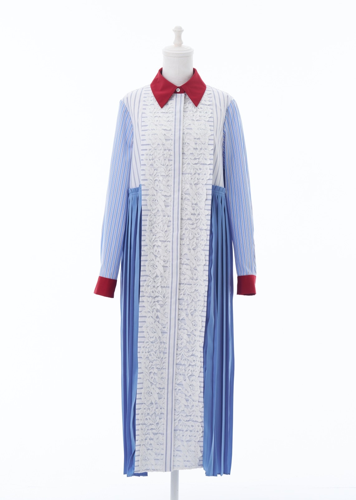 パッチワークプリーツワンピース