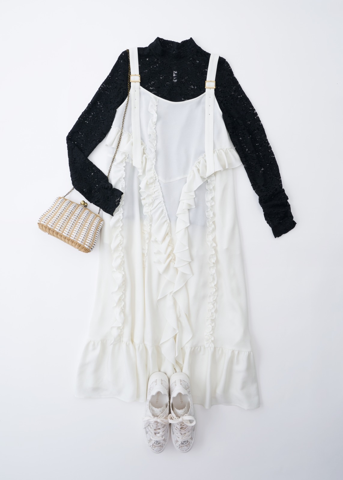 【予約】ラッフルサテンロングドレス