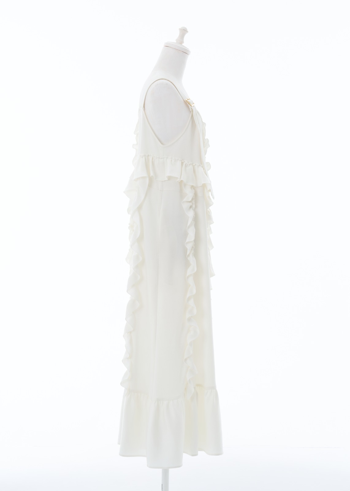 【予約】ラッフルサテンロングドレス