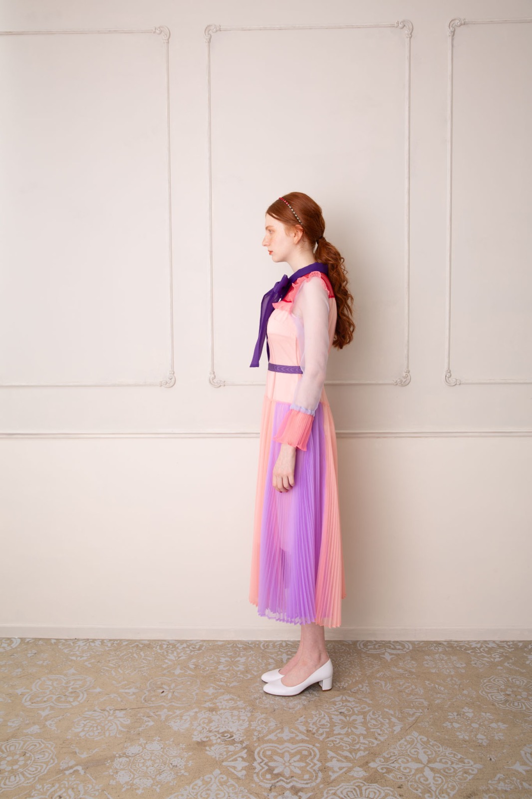 プリーツパネルワンピース