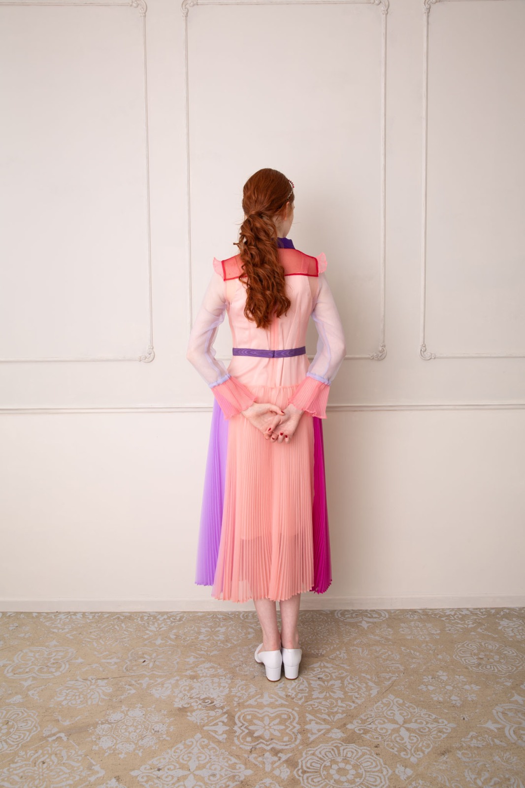 プリーツパネルワンピース