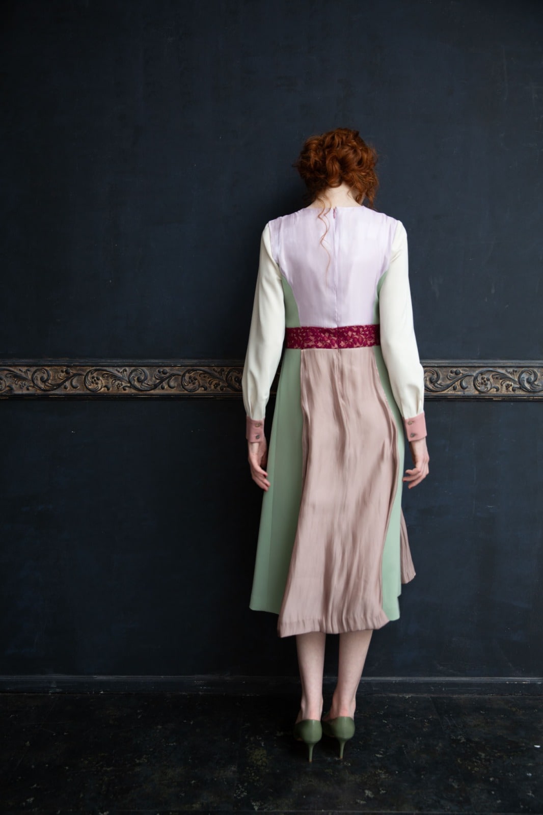 カラーパネルタックワンピース