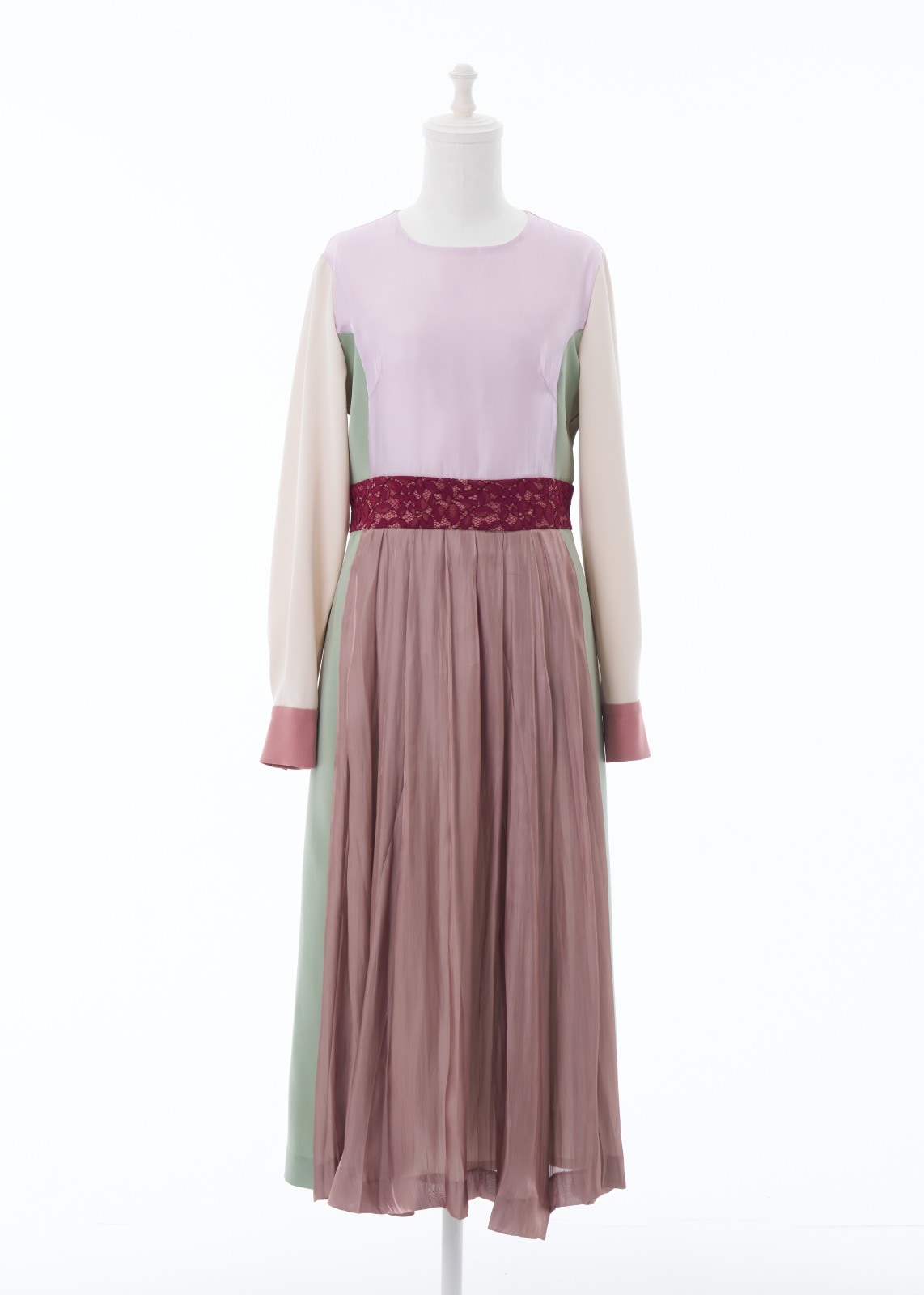 カラーパネルタックワンピース