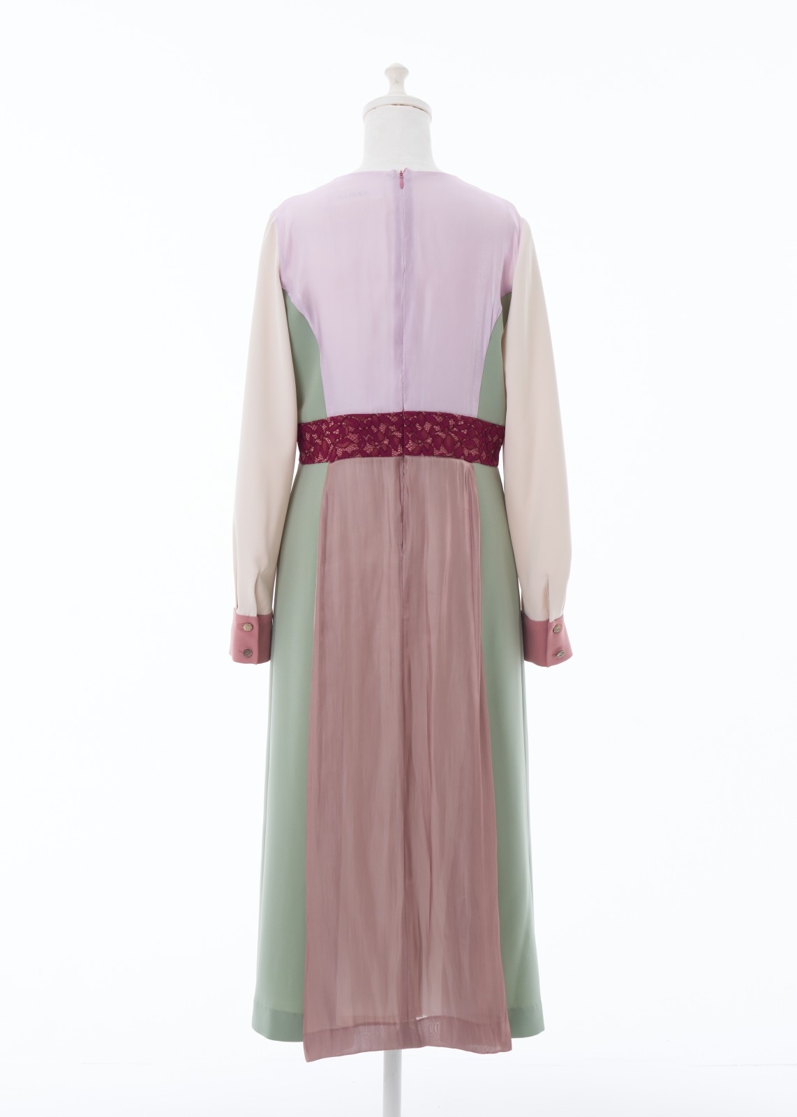 カラーパネルタックワンピース