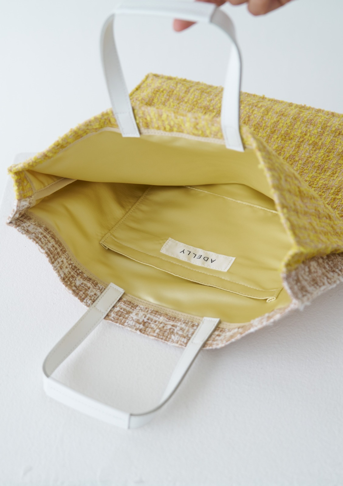 COLOR BLOCKING TWEED PETIT TOTE BAG | すべての商品 | ADELLY ONLINE 