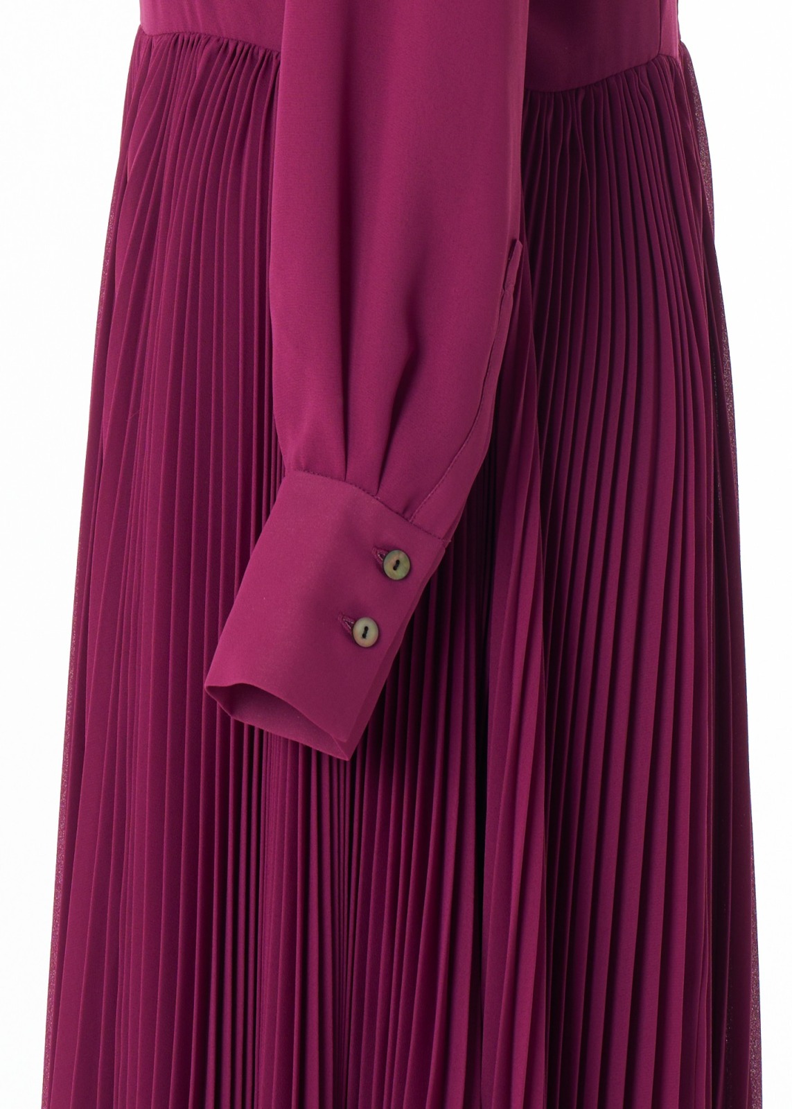 フロントヨークアコーディオンプリーツワンピース