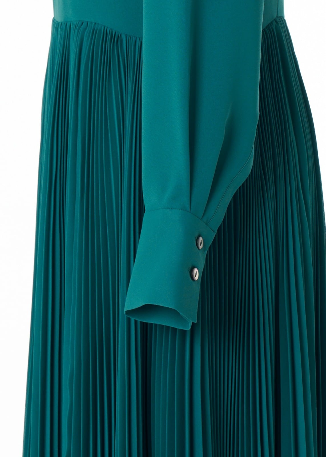 フロントヨークアコーディオンプリーツワンピース