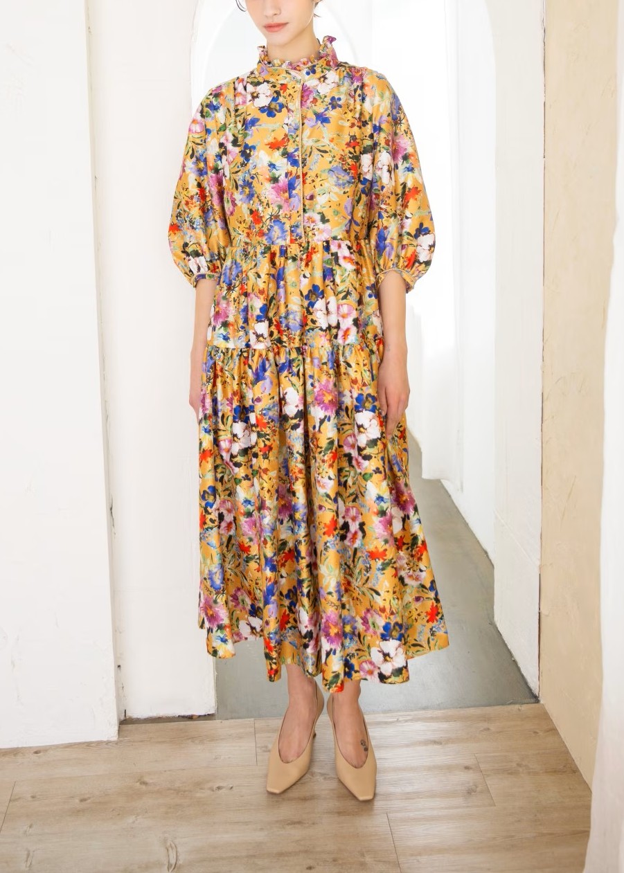 パイピングティアードワンピース