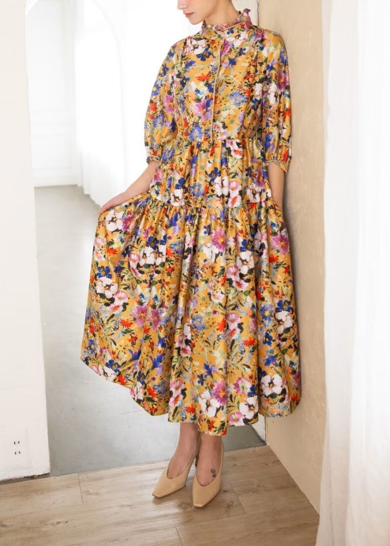 パイピングティアードワンピース