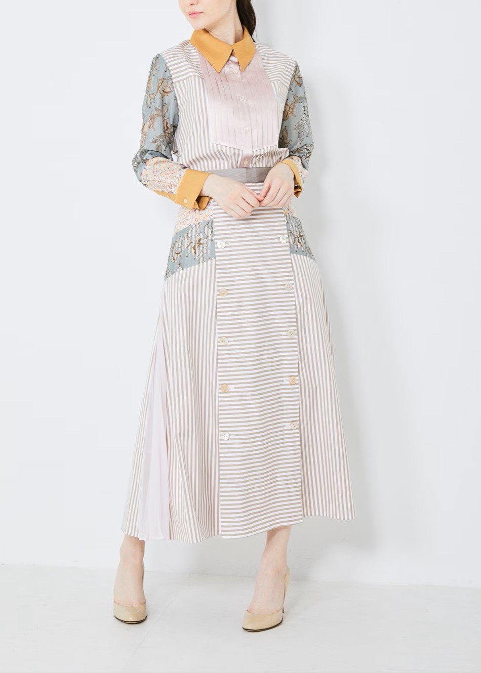 ピンタックパッチシャツ