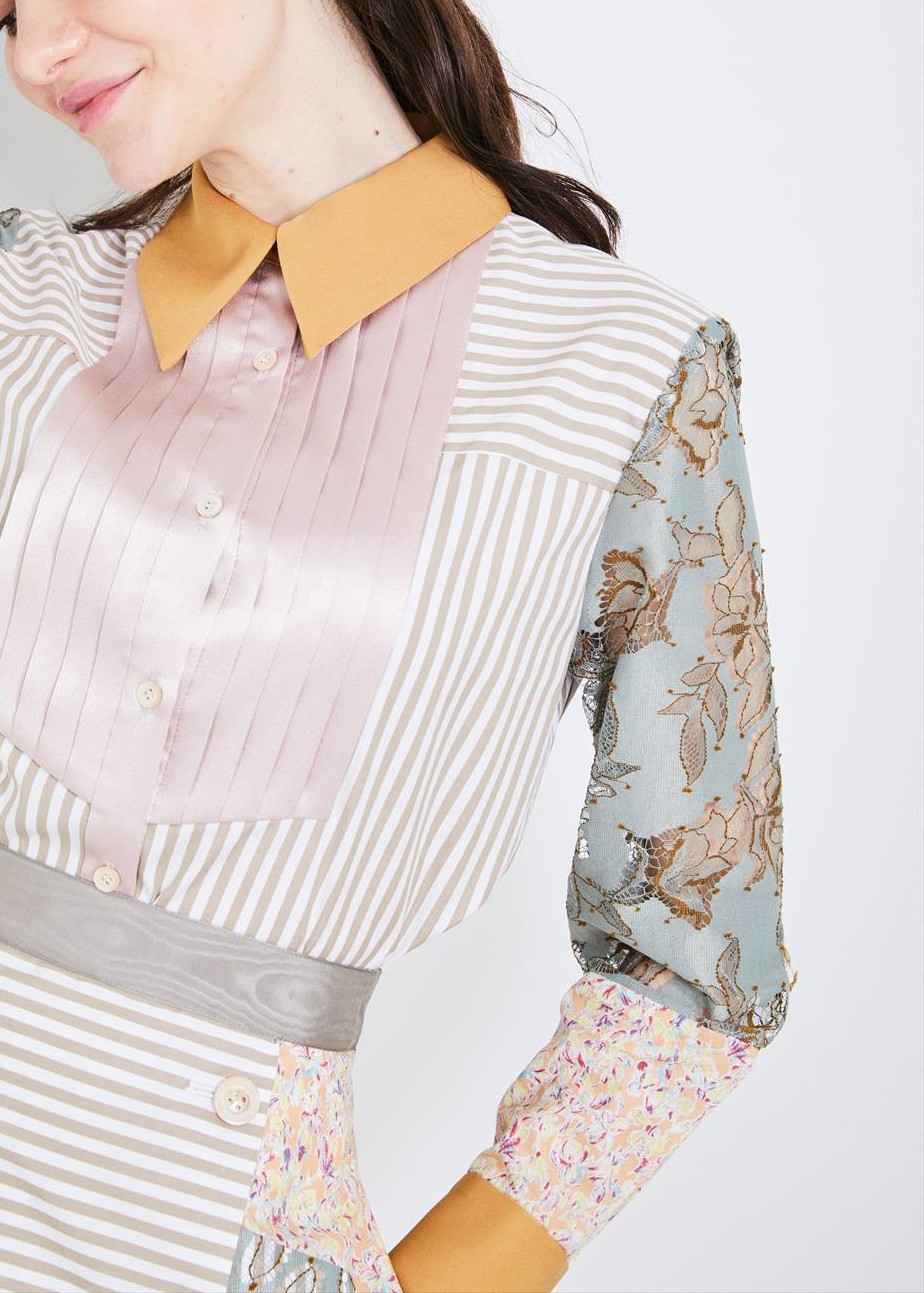 ピンタックパッチシャツ