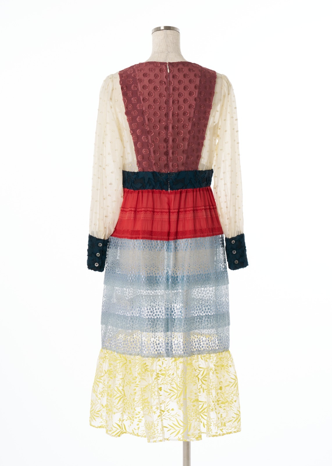 パッチワークティアードワンピース