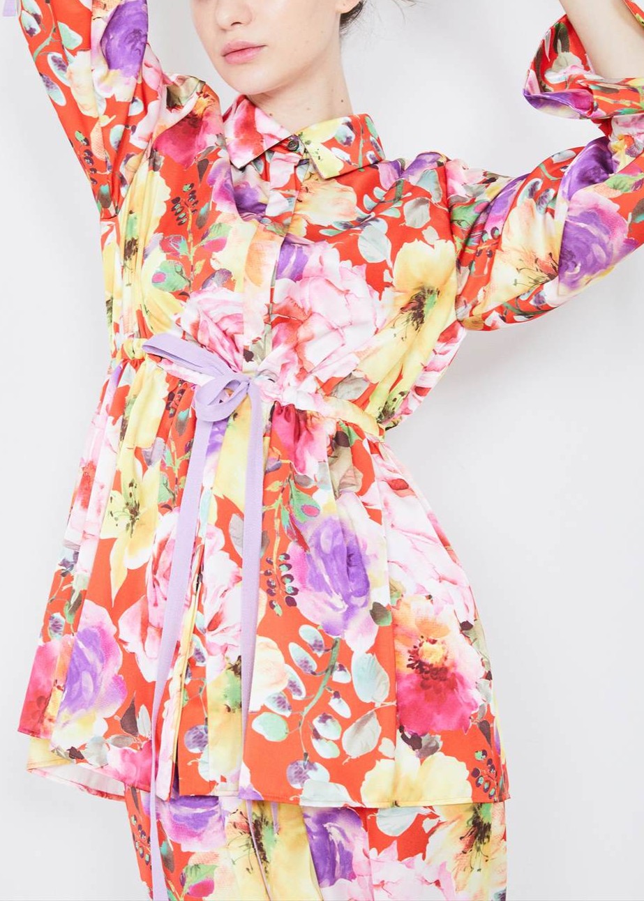 ラージフラワードロストシャツ