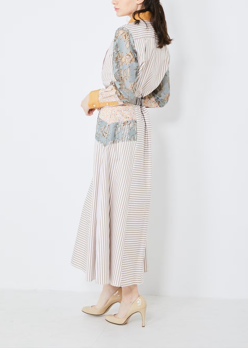 パッチプリーツスカート