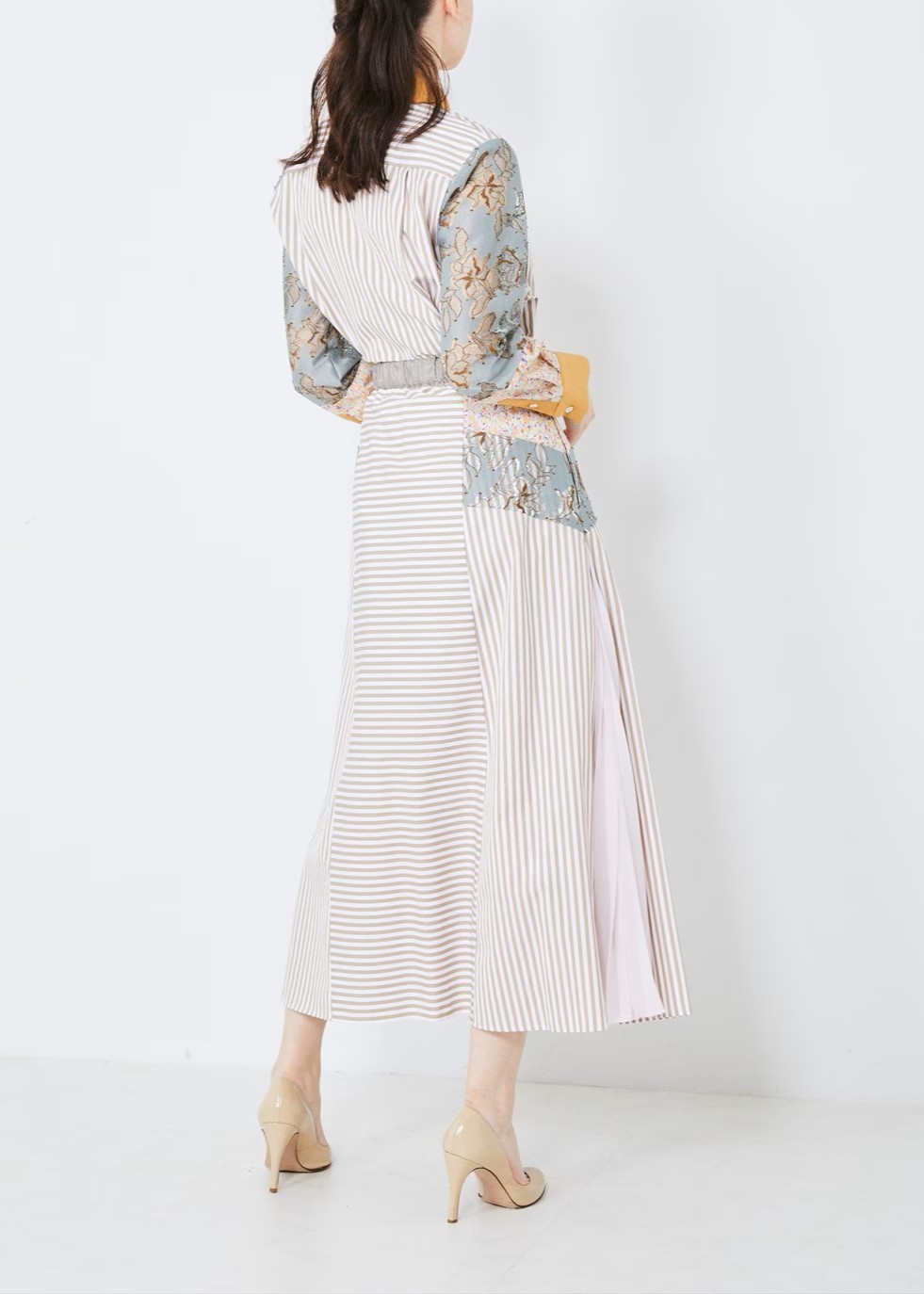 パッチプリーツスカート