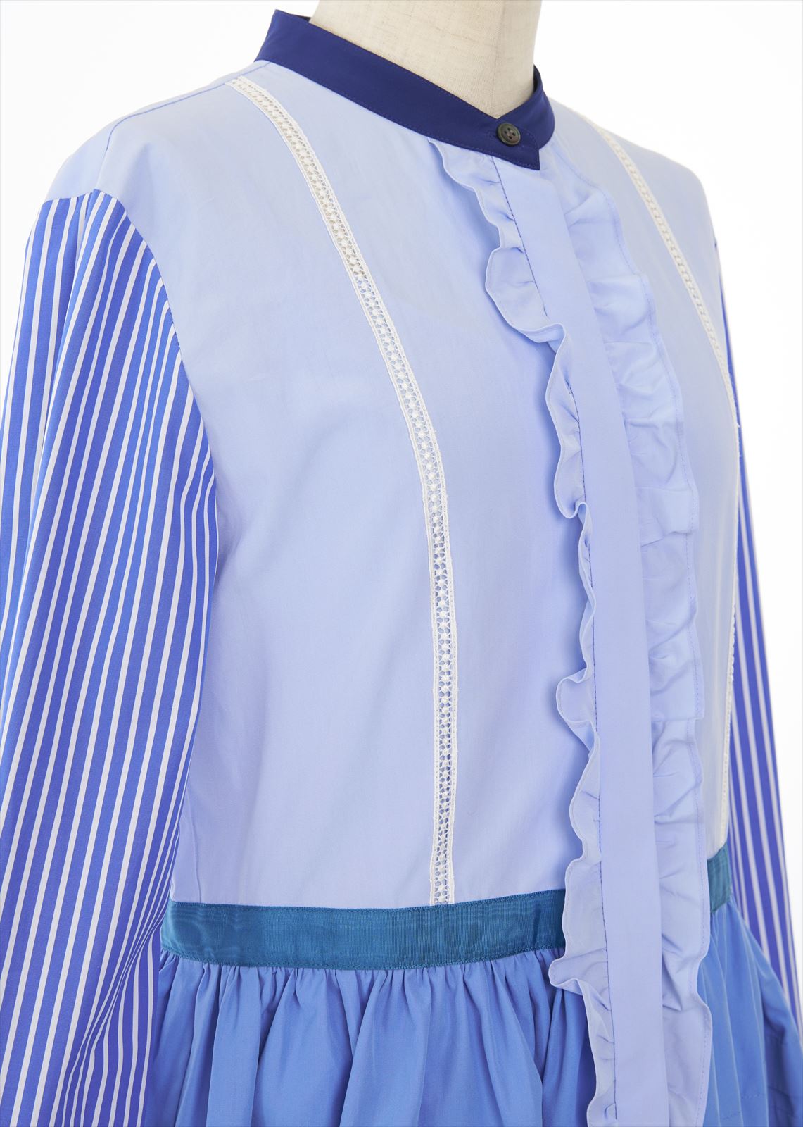 パッチワークフリルタックワンピース