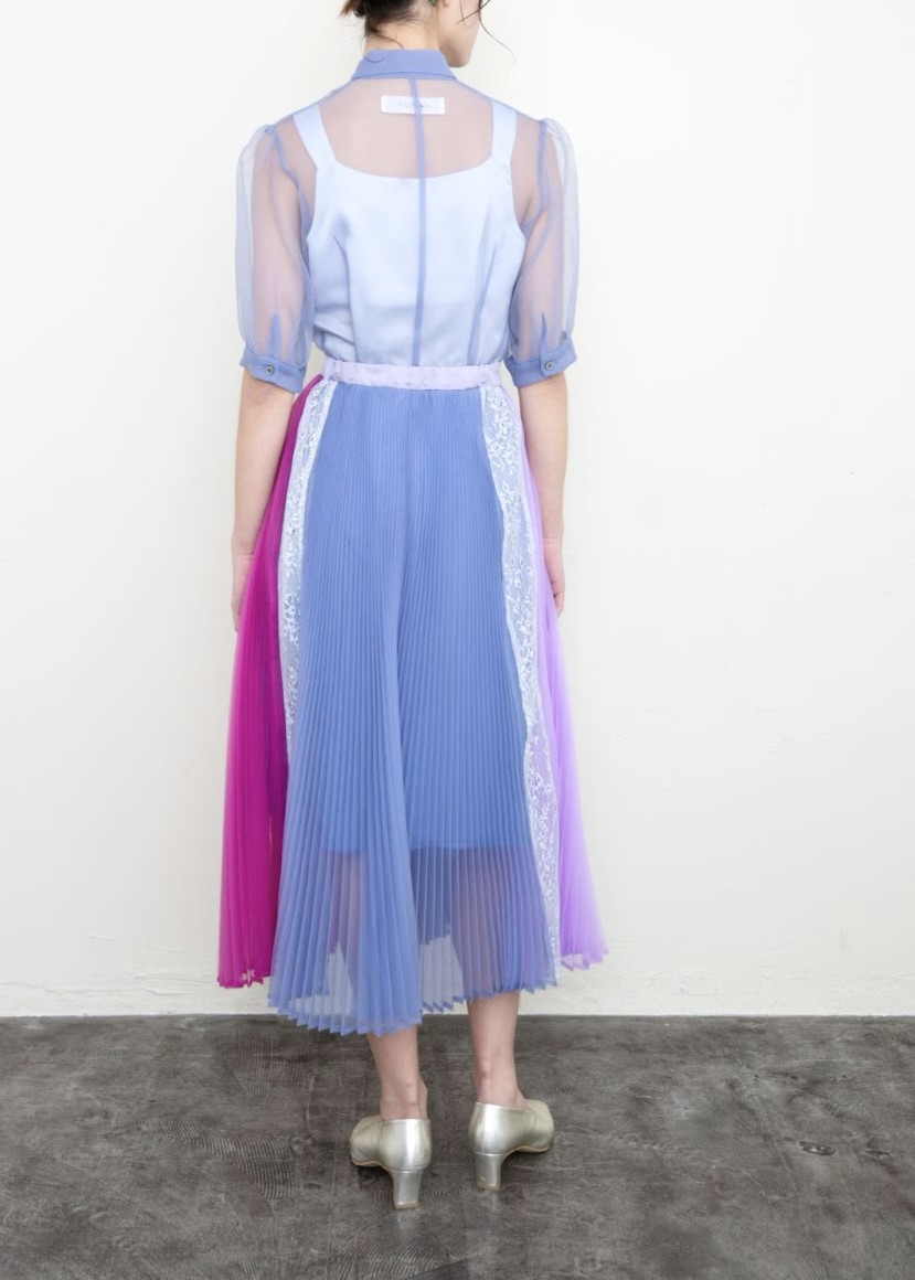 パネルプリーツボウタイブラウス