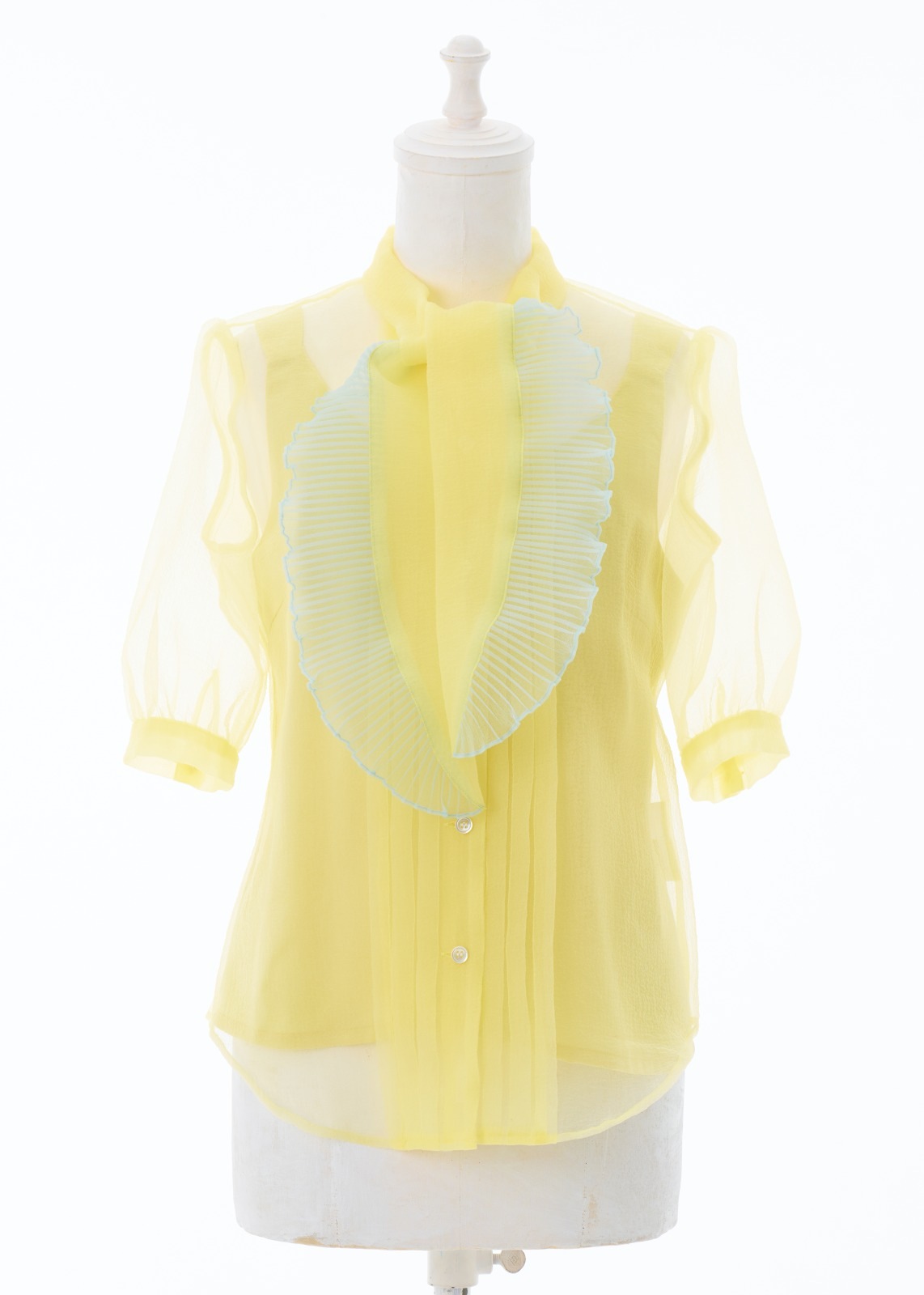 パネルプリーツボウタイブラウス