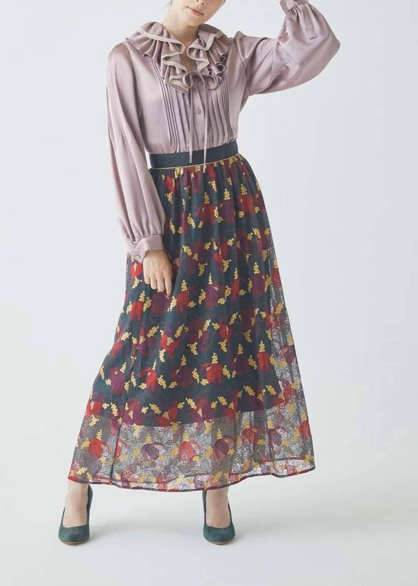 パイピングギャザースカート