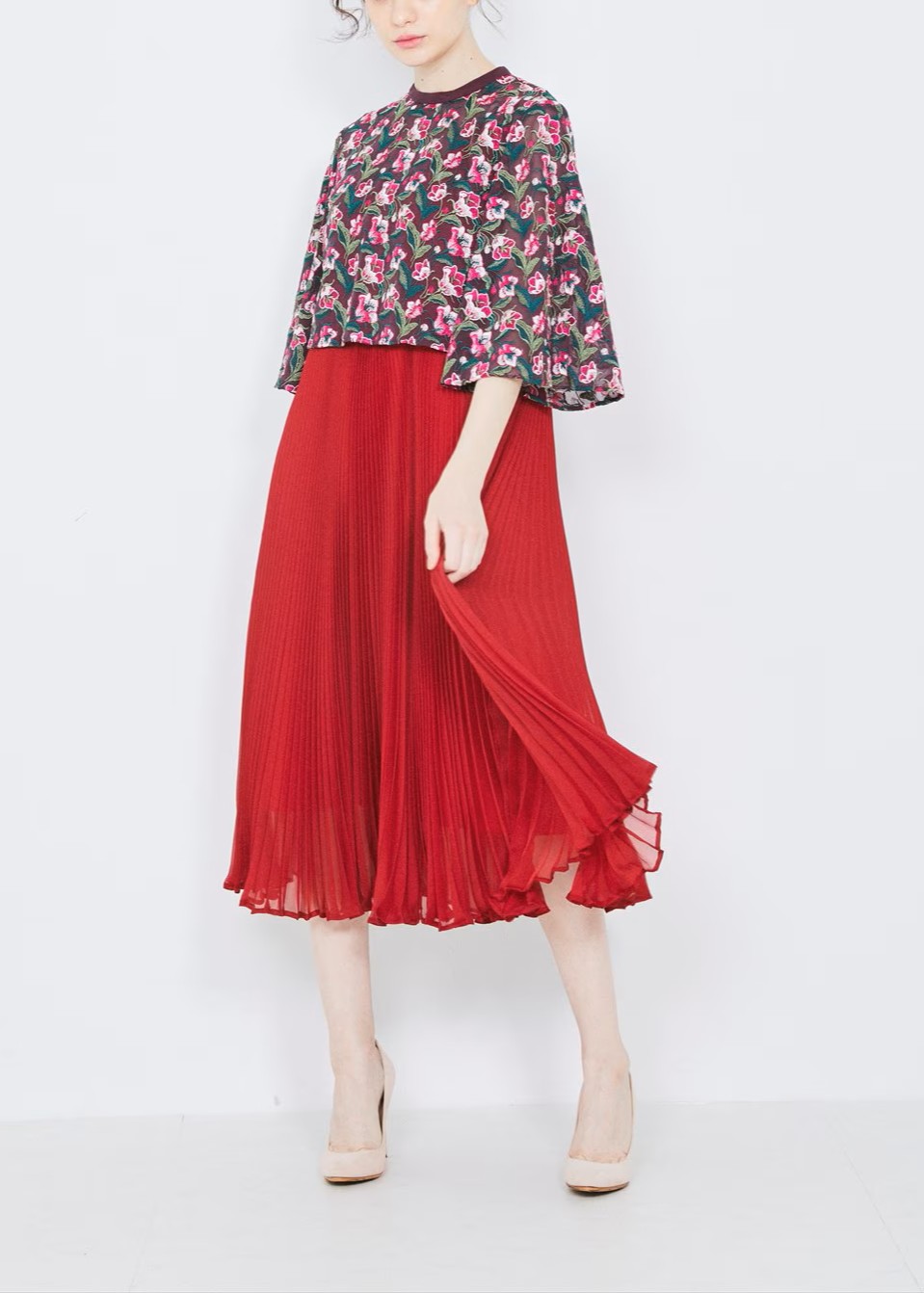 ELLIE エリー ジャガードワンピース ワンピース ブラック エル