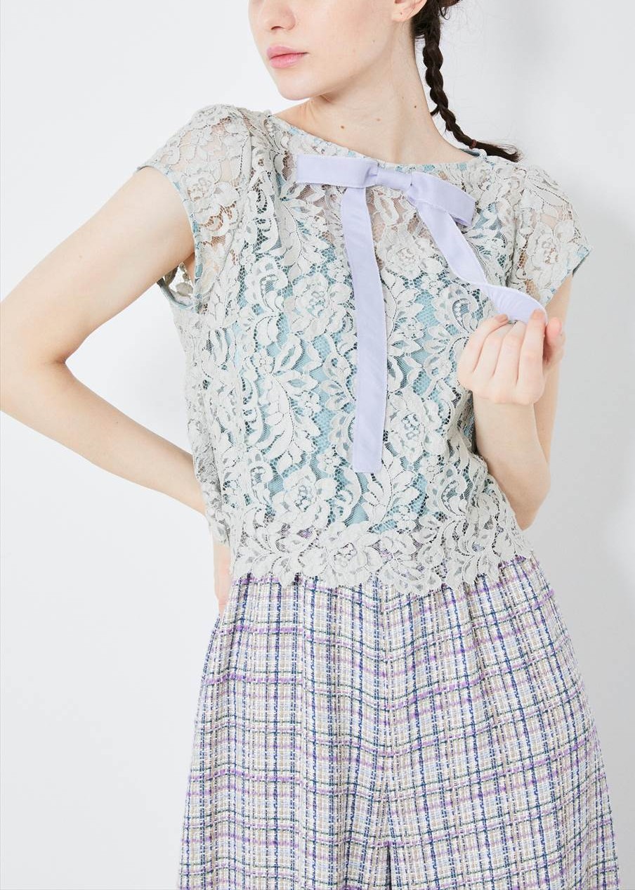 リボントップロンパース