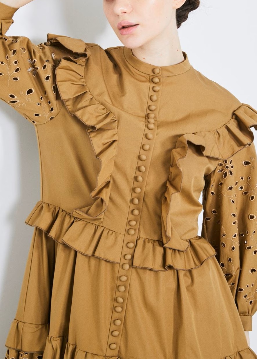 フリルティアードワンピース