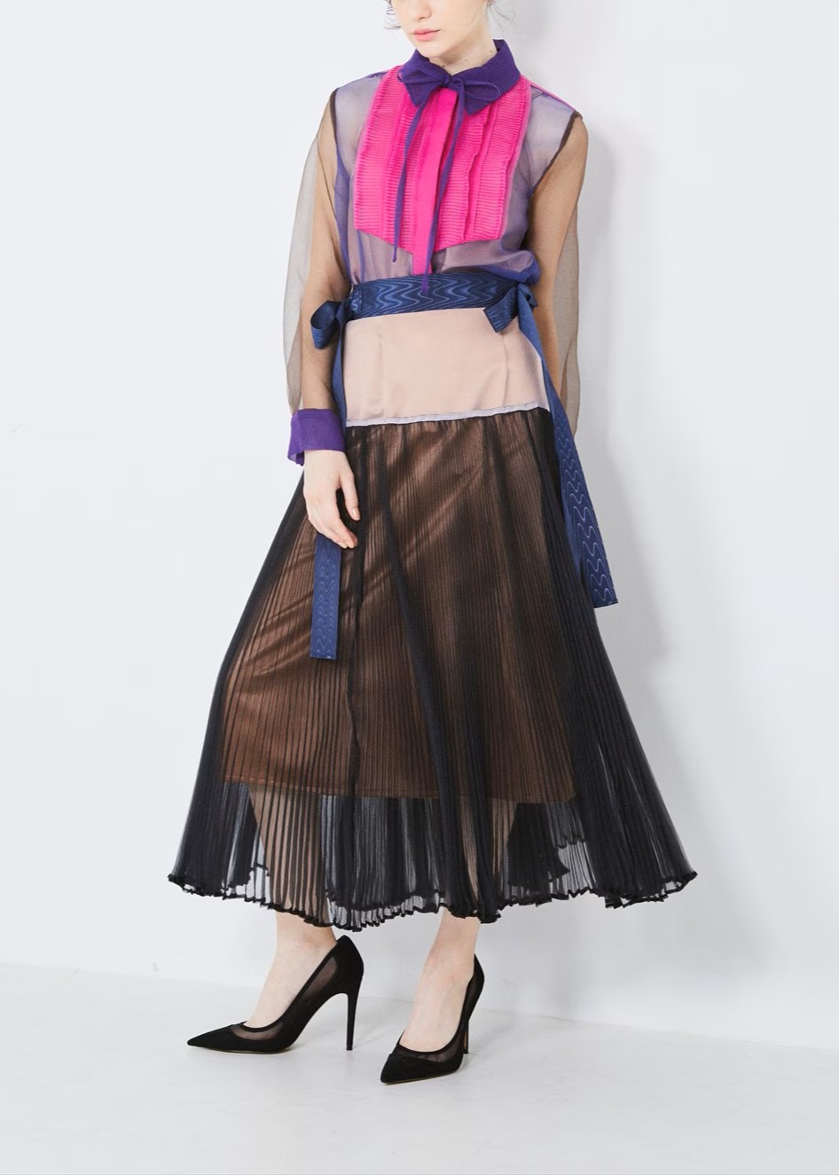 ウエストリボンプリーツスカート
