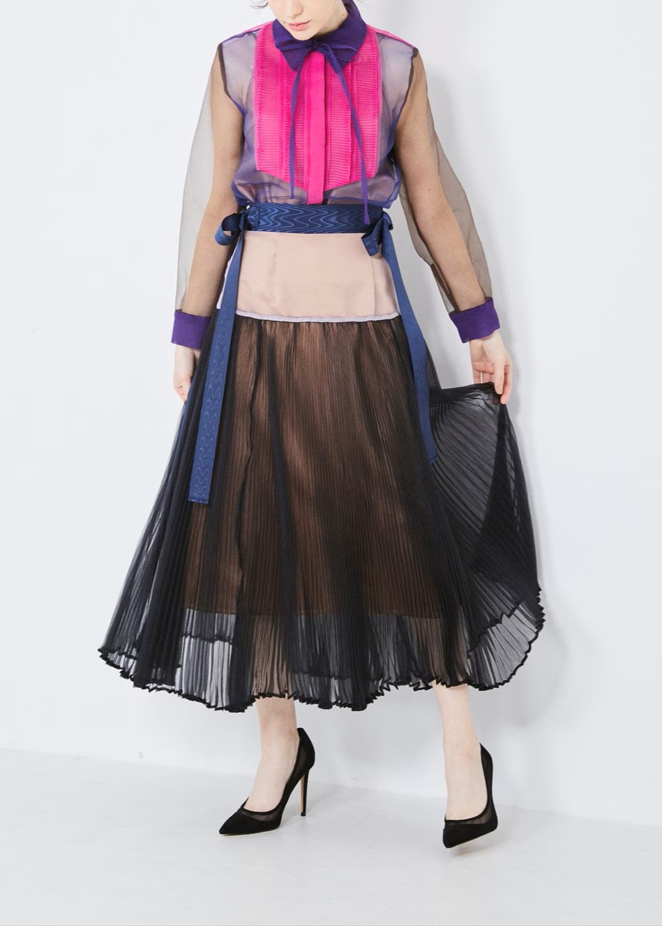 ウエストリボンプリーツスカート