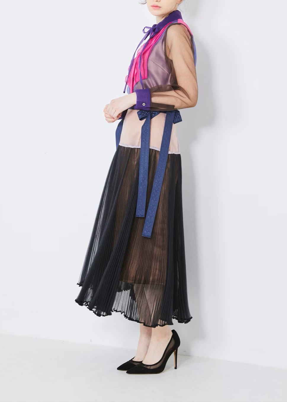 ウエストリボンプリーツスカート