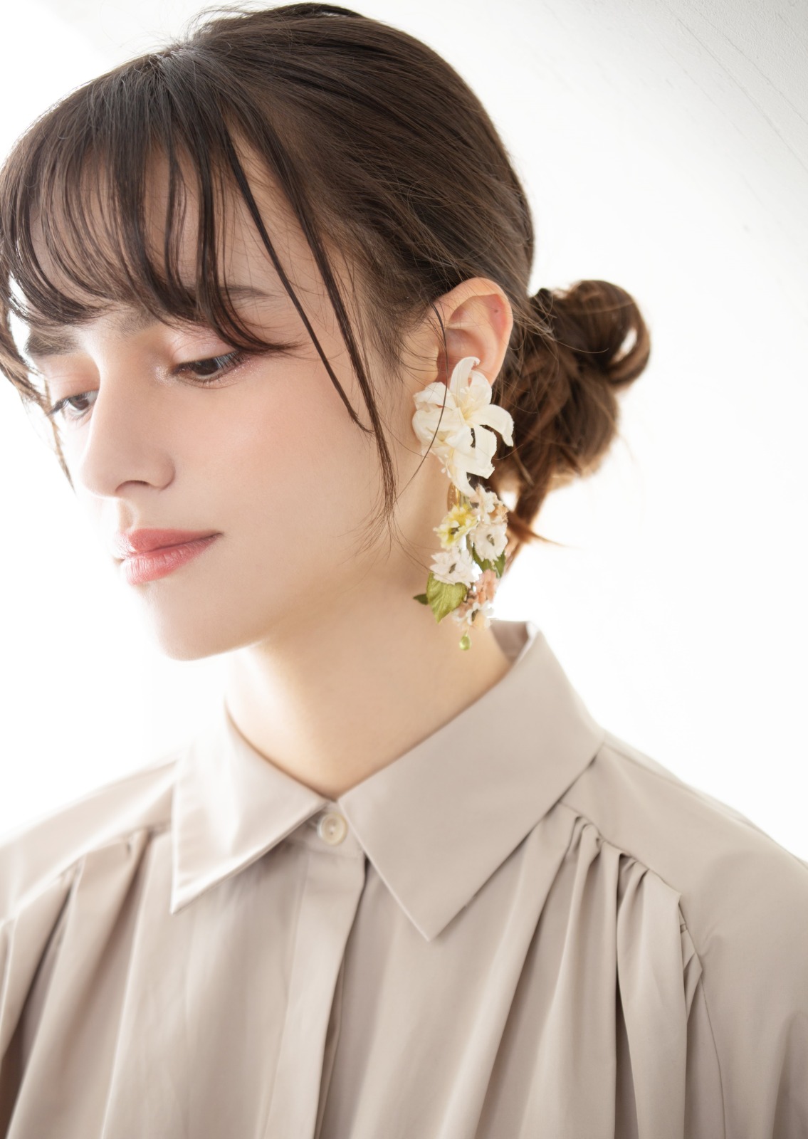 【SET】イヤリングコンバーター+Lilyブーケピアス（2way）