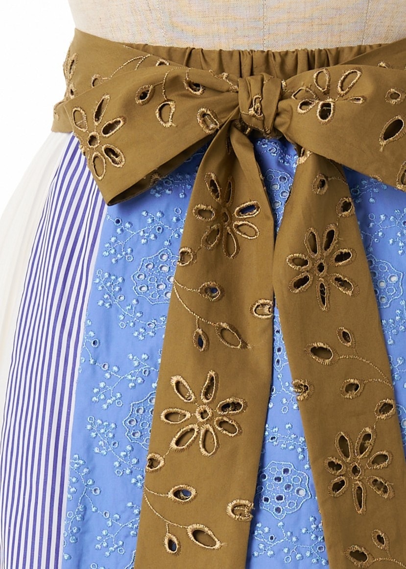 シャツパッチワークプリーツスカート～Rebirth Collection～