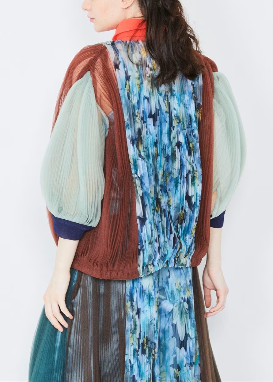 プリーツパネルブラウス