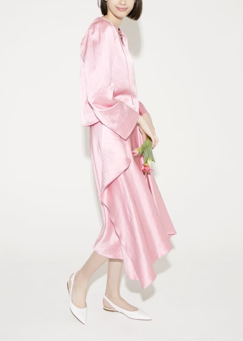 レースアップブラウス