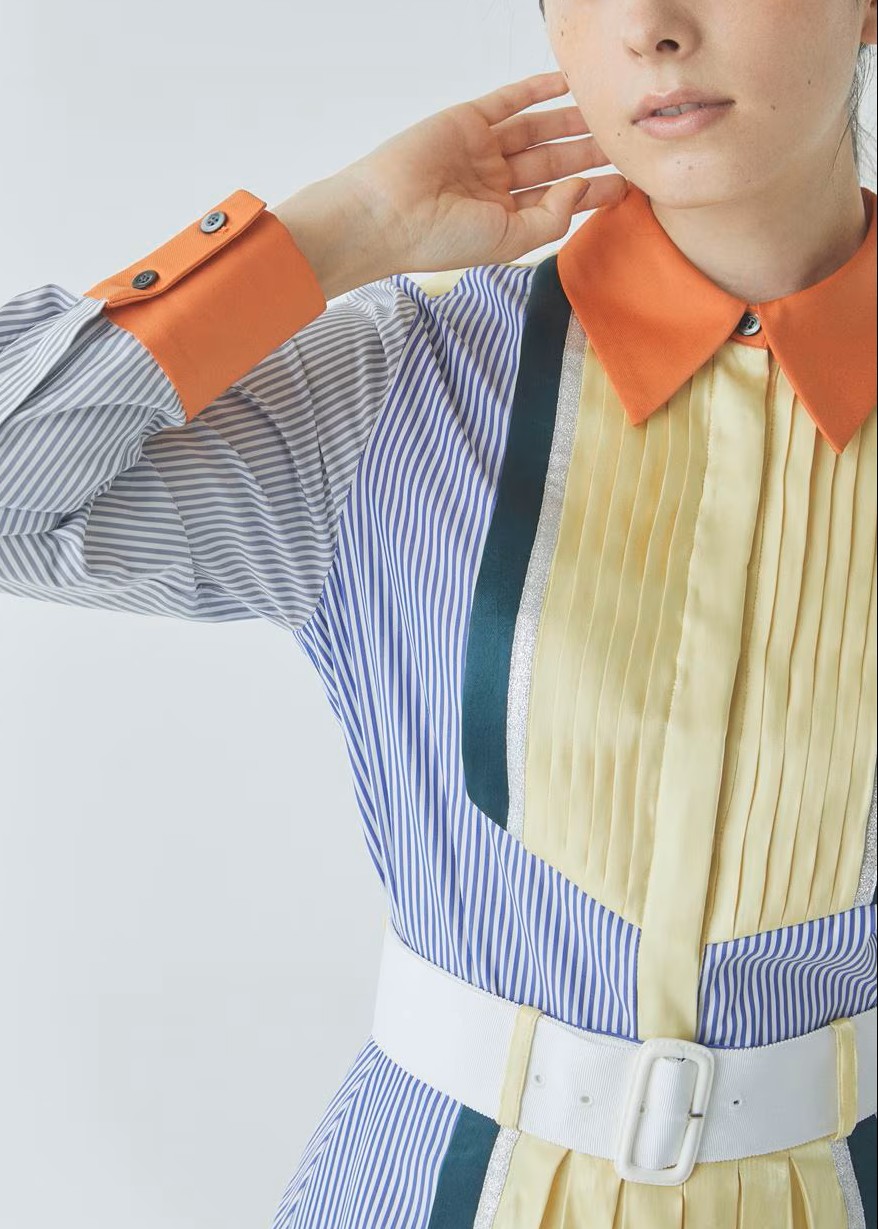 カラーブロックシャツ