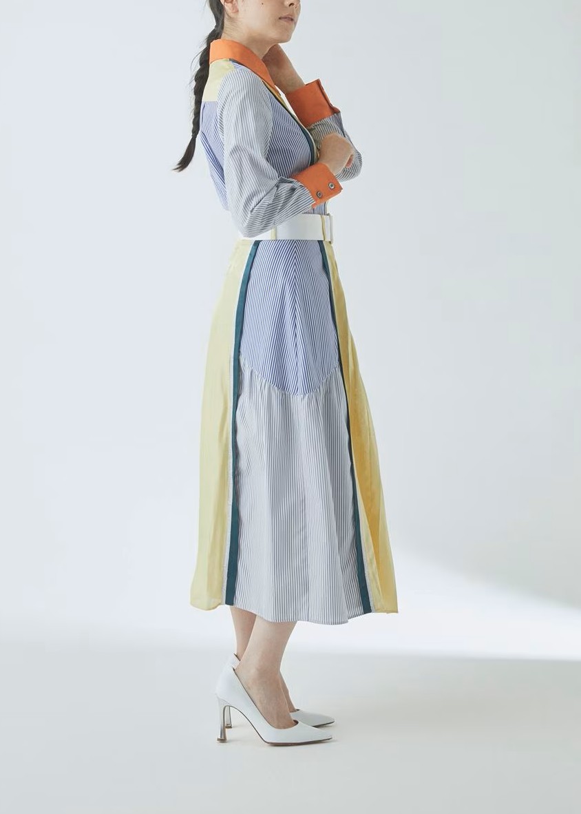 カラーブロックシャツ