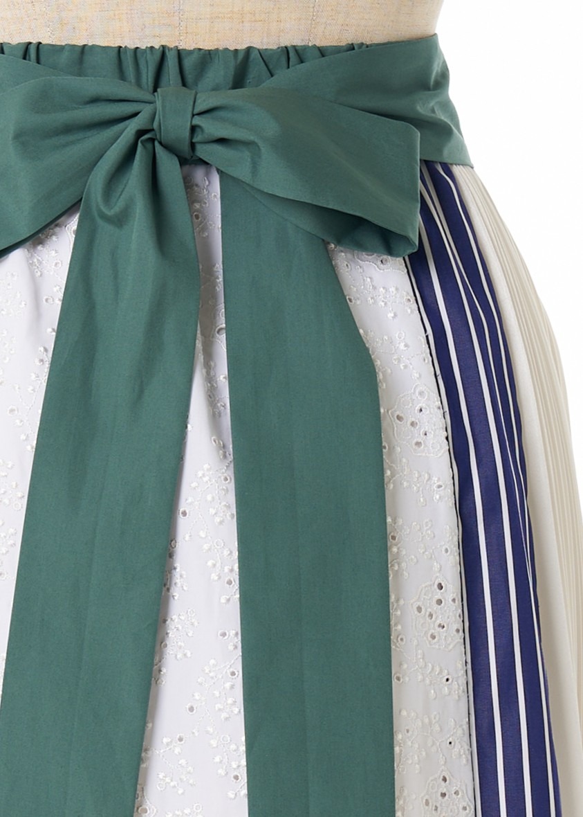 シャツパッチワークプリーツスカート～Rebirth Collection～