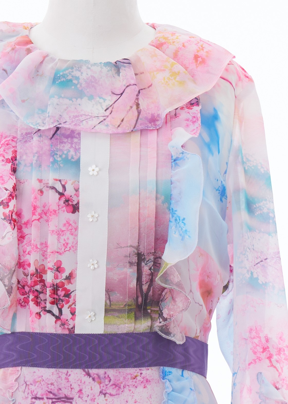 SAKURA CRAZY ラッフルシフォンワンピース