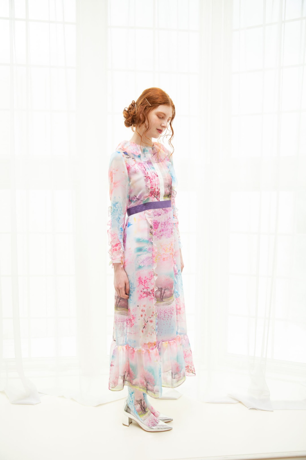 SAKURA CRAZY ラッフルシフォンワンピース