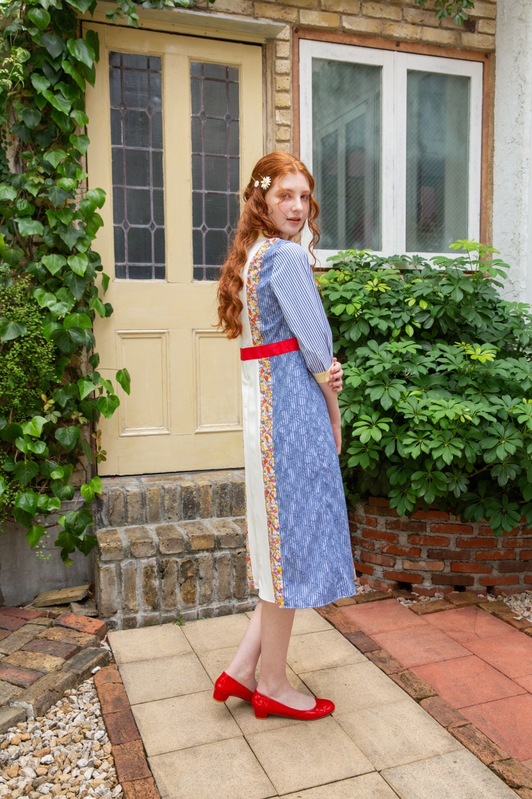 ANEVER　アンエバー　 リバティ　パッチワーク　ワンピース　Aライン　花柄 楽天市場】リバティ ワンピース Aライン ＜ワイルドフラワーズ＞カーキ