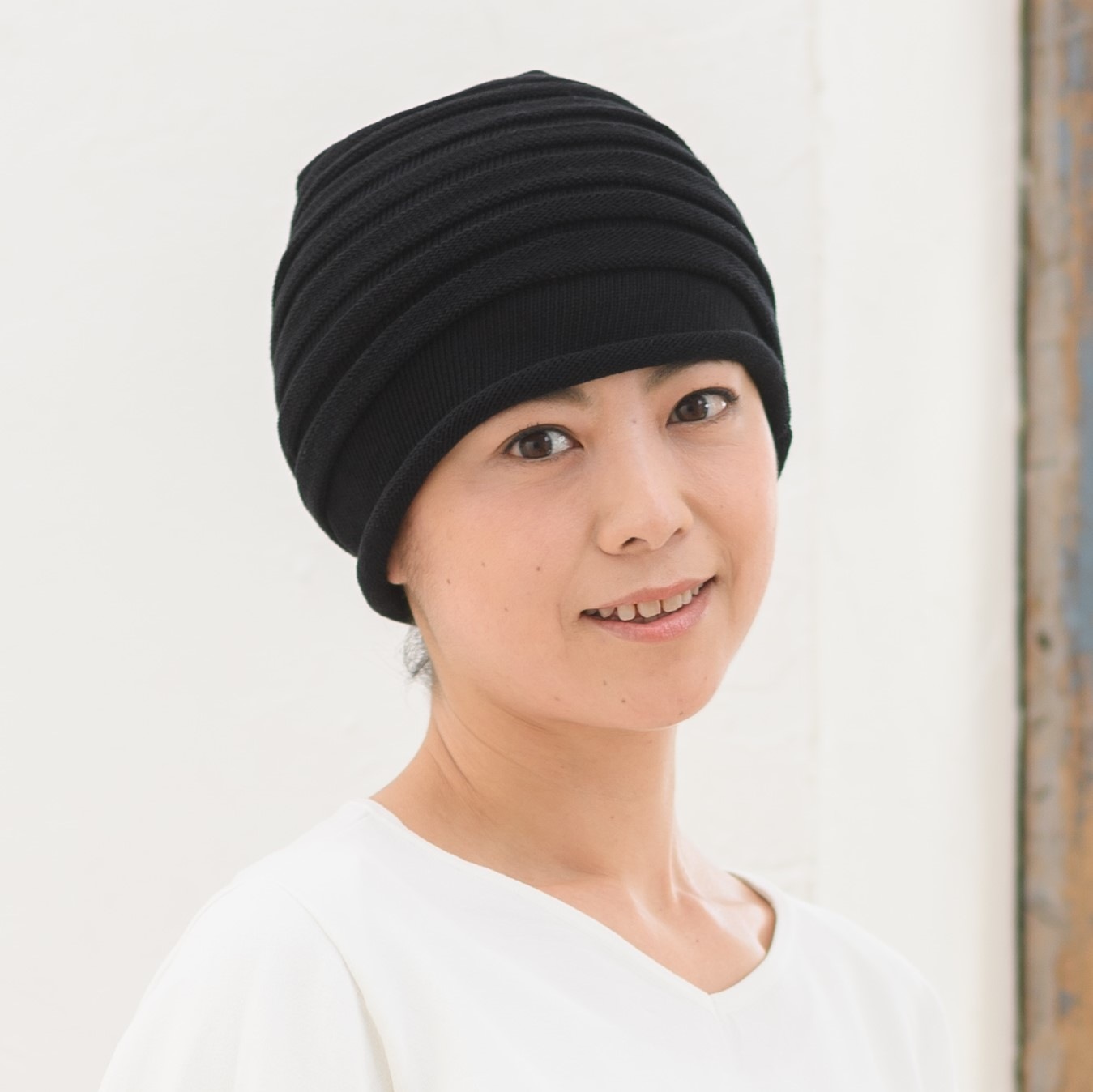 医療用（脱毛時用）帽子・コットンニット（ブラック） | 脱毛時