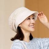 医療用（脱毛時用）帽子・つば広パイルコンパクトハット（ベージュ）　　