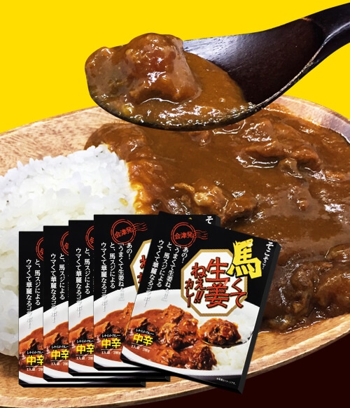 【送料無料】そこそこ馬くて生姜ねぇ!!カレー5個セット