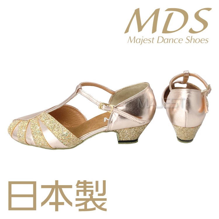 【受注生産】【MDS新作】社交ダンス シューズ 外反母趾 日本製 女性 兼用シューズ MDS ダンスシューズ レディース バニオンワイド 対応 ソフトクッション 交換可 【送料無料】(YJ-K3-63-101-G) 革 本革 幅広 ワイド 外反母趾用 MAJEST マジェスト エーディーエス 合同会社