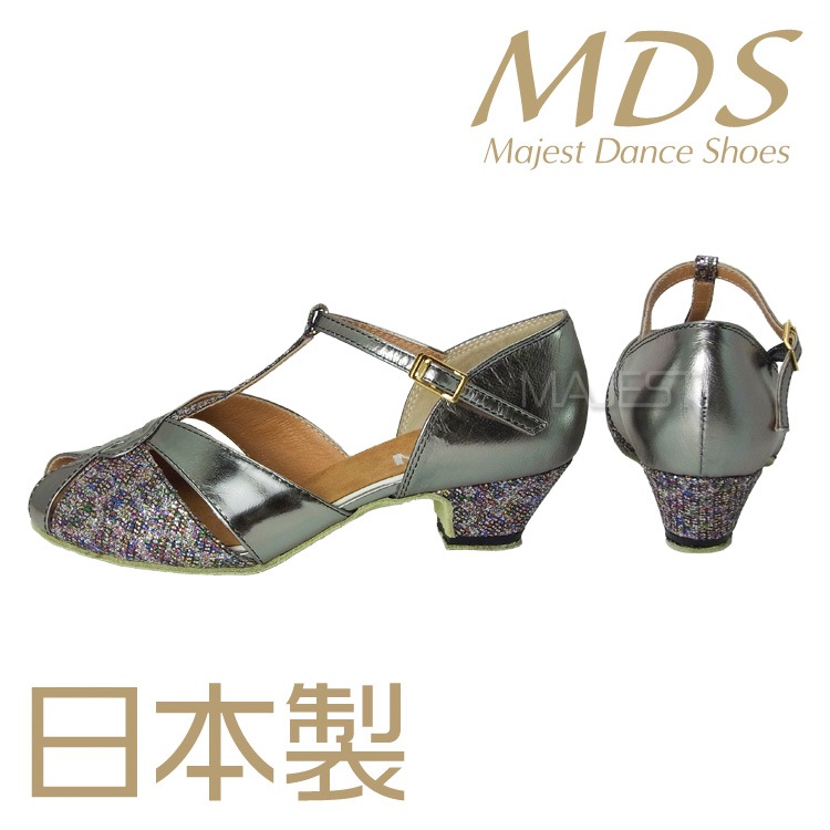 【受注生産】【新商品】社交ダンス シューズ 外反母趾 兼用シューズ 日本製 MDS ダンスシューズ レディース 女性 バニオンワイド 対応 ソフトクッション 交換可 【送料無料】(YJ-K4-55-107-G) 革 本革 幅広 ワイド 外反母趾用 MAJEST マジェスト エーディーエス 合同会社