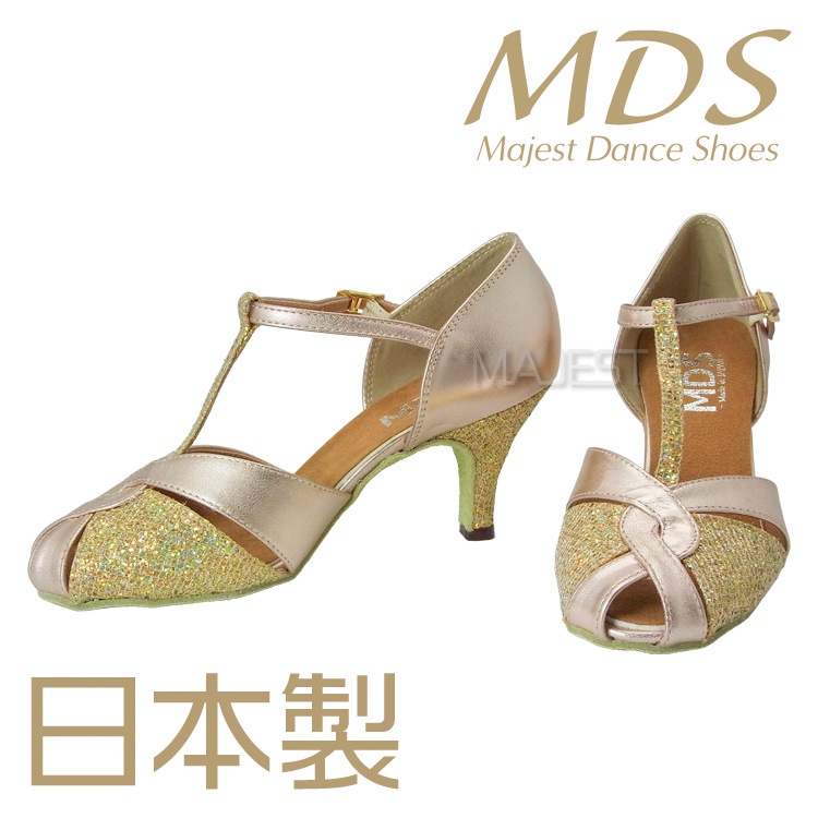 【受注生産】【新商品】社交ダンス シューズ 外反母趾 日本製 女性 兼用シューズ MDS ダンスシューズ レディース バニオンワイド 対応 ソフトクッション 交換可 【送料無料】(YJ-K4-63-101-G) 革 本革 幅広 ワイド 外反母趾用 MAJEST マジェスト Ads 合同会社