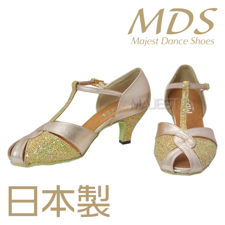 【受注生産】【新商品】社交ダンス シューズ 外反母趾 日本製 女性 兼用シューズ MDS ダンスシューズ レディース バニオンワイド 対応 ソフトクッション 交換可 【送料無料】(YJ-K4-63-101-G) 革 本革 幅広 ワイド 外反母趾用 MAJEST マジェスト Ads 合同会社